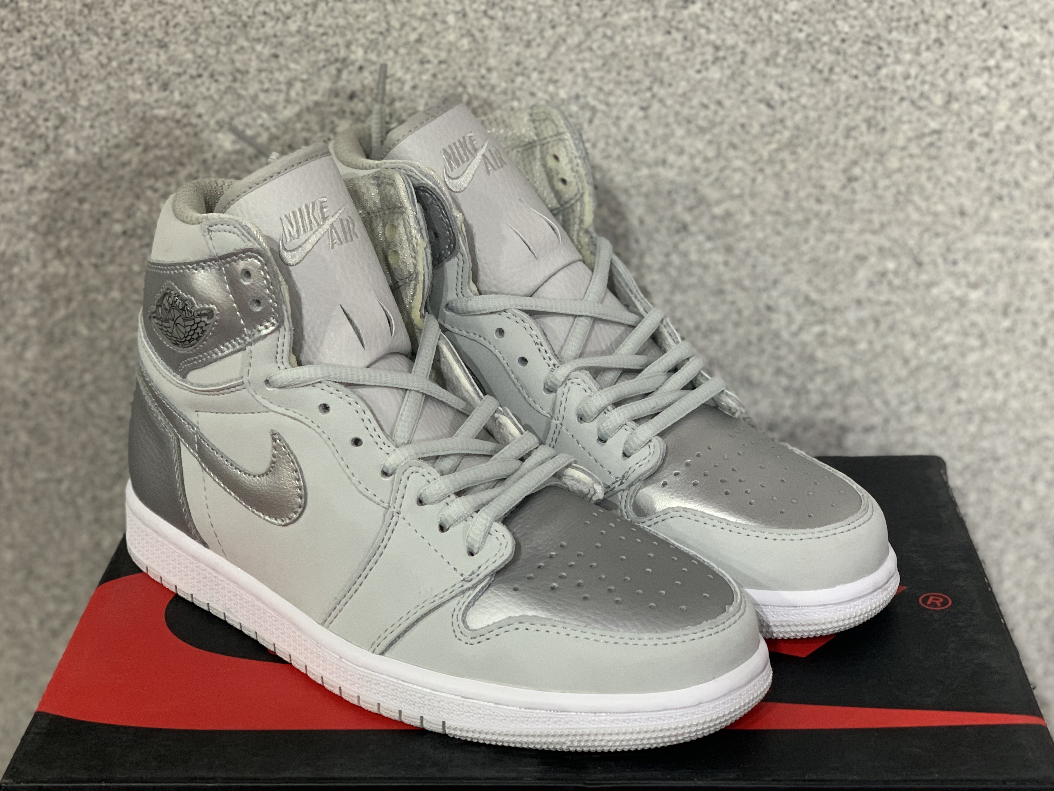2020 Air Jordan 1 Retro Grey Silver Shoes